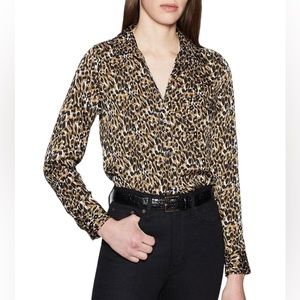 EQUIPMENT Femme Brett Long Sleeve, Satin Button Down Shirt, Size Medium
